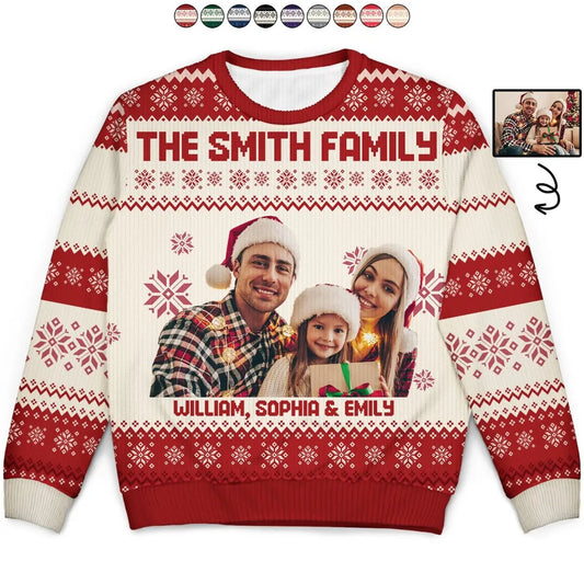 Family - Christmas, Funny Gift For Family, Couple, Dad, Mom, Grandpa, Grandma - Personalized Unisex Ugly Sweater Sweater The Next Custom Gift