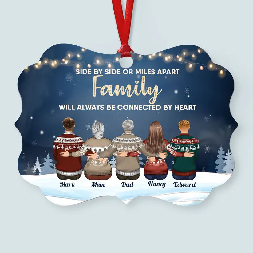 Family Connected By Heart - Personalized Family Ornament ornament The Next Custom Gift