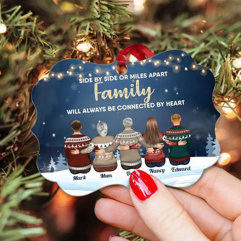 Family Connected By Heart - Personalized Family Ornament ornament The Next Custom Gift