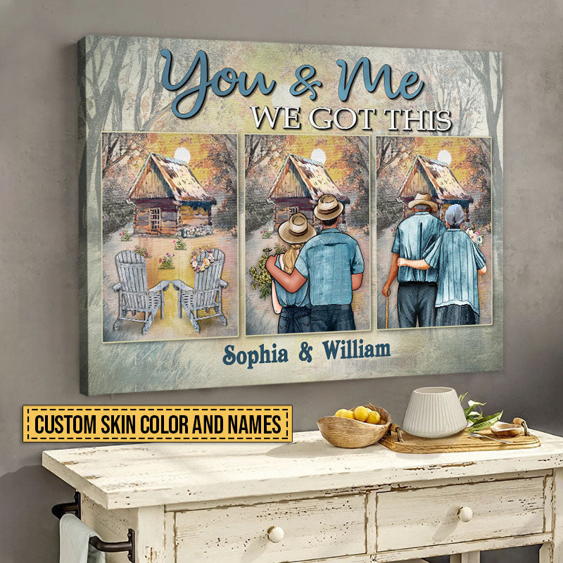 Family Couple You And Me We Got This Custom Canvas