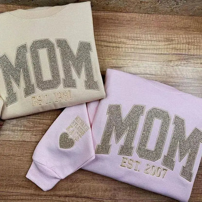 Family - Custom Embroidered Applique Glitter Mama - Personalized Unisex T-Shirt, Hoodie , Sweatshirt Shirts & Tops The Next Custom Gift