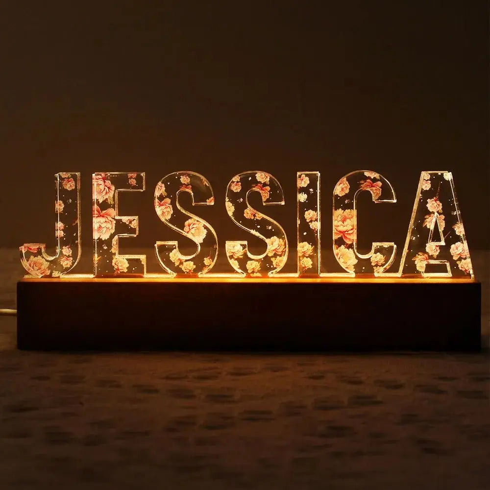 Family - Custom Flower Printed LED Night Light - Personalized LED Night Light (HJ) LED Night Light The Next Custom Gift