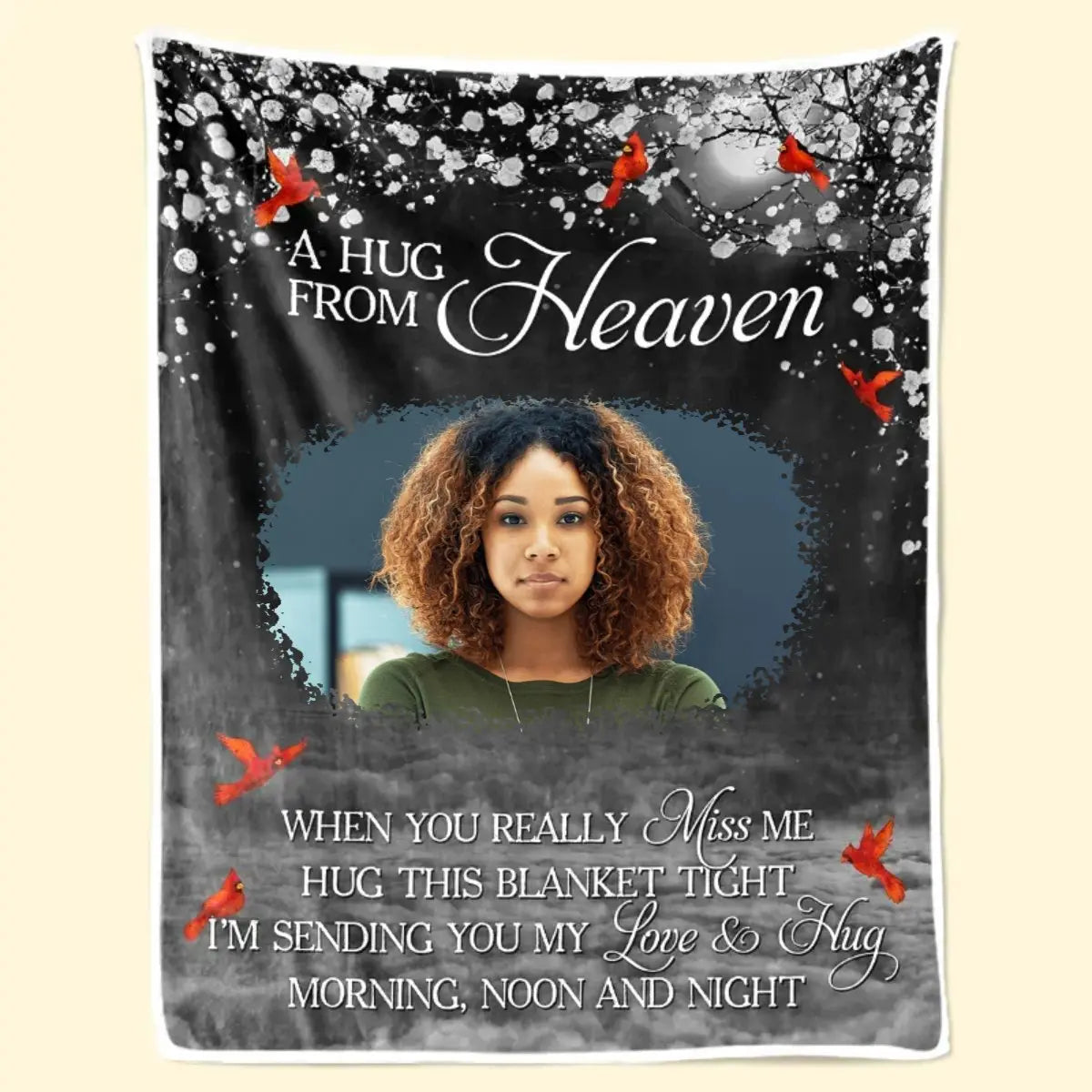 Family - Custom Photo A Hug From Heaven - Personalized Photo Blanket (AQ) Blanket The Next Custom Gift