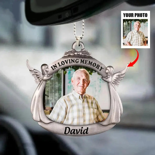 Family - Custom Photo Angel In Loving Memory - Personalized Car Ornament ornament The Next Custom Gift