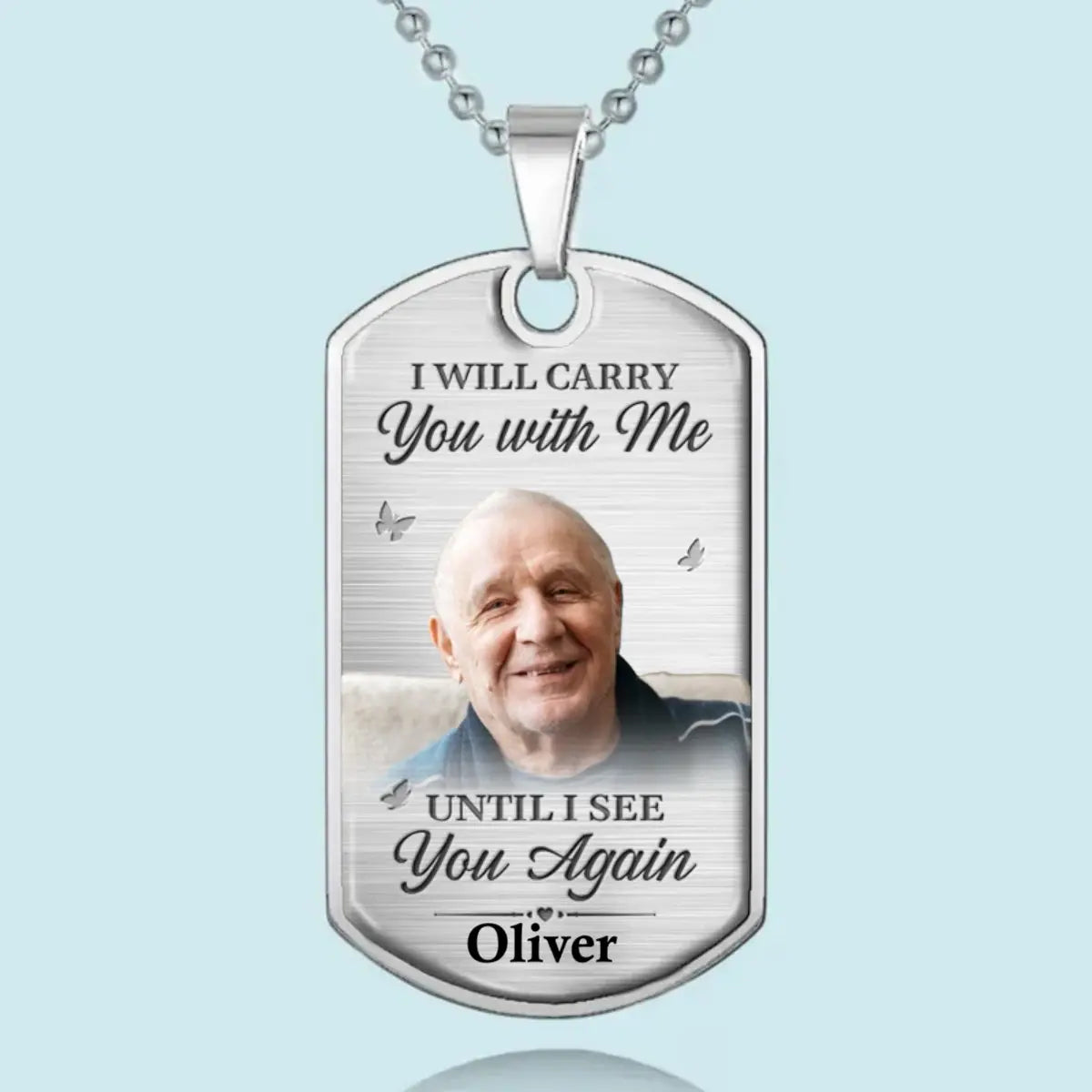 Family - Custom Photo I Will Carry You With Me Until I See You Again - Personalized Custom Necklace Necklace The Next Custom Gift