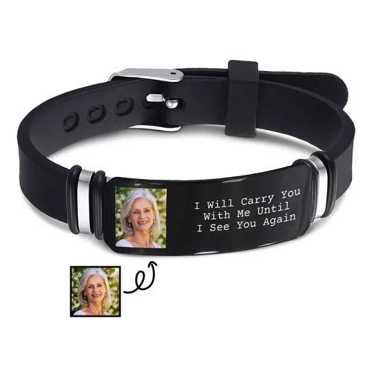Family - Custom Photo I'll Carry You - Personalized Photo Bracelet (AQ) Bracelets The Next Custom Gift