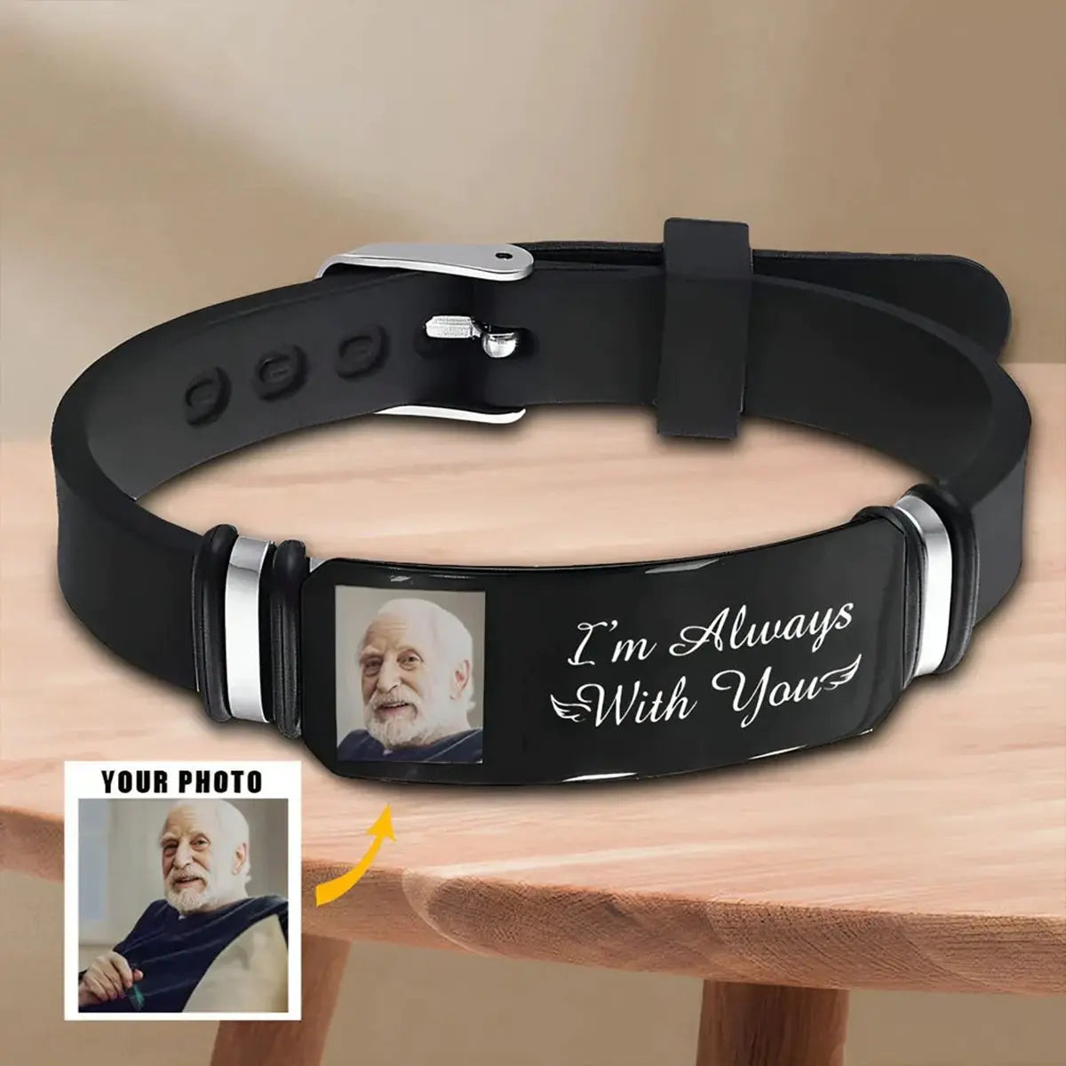 Family - Custom Photo I'm Always With You-Memorial Gift For Family, Friend - Personalized Bracelet ( AB ) Bracelets The Next Custom Gift