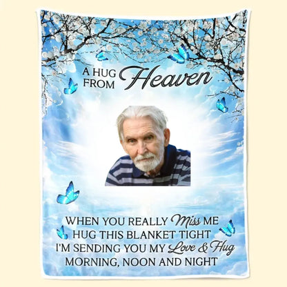 Family - Custom Photo Kisses From Heaven - Personalized Photo Blanket (AQ)