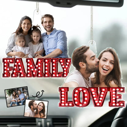 Family - Custom Photo Love Family Couples - Personalized Acrylic Car Hanger (VT) - The Next Custom Gift  Keychain