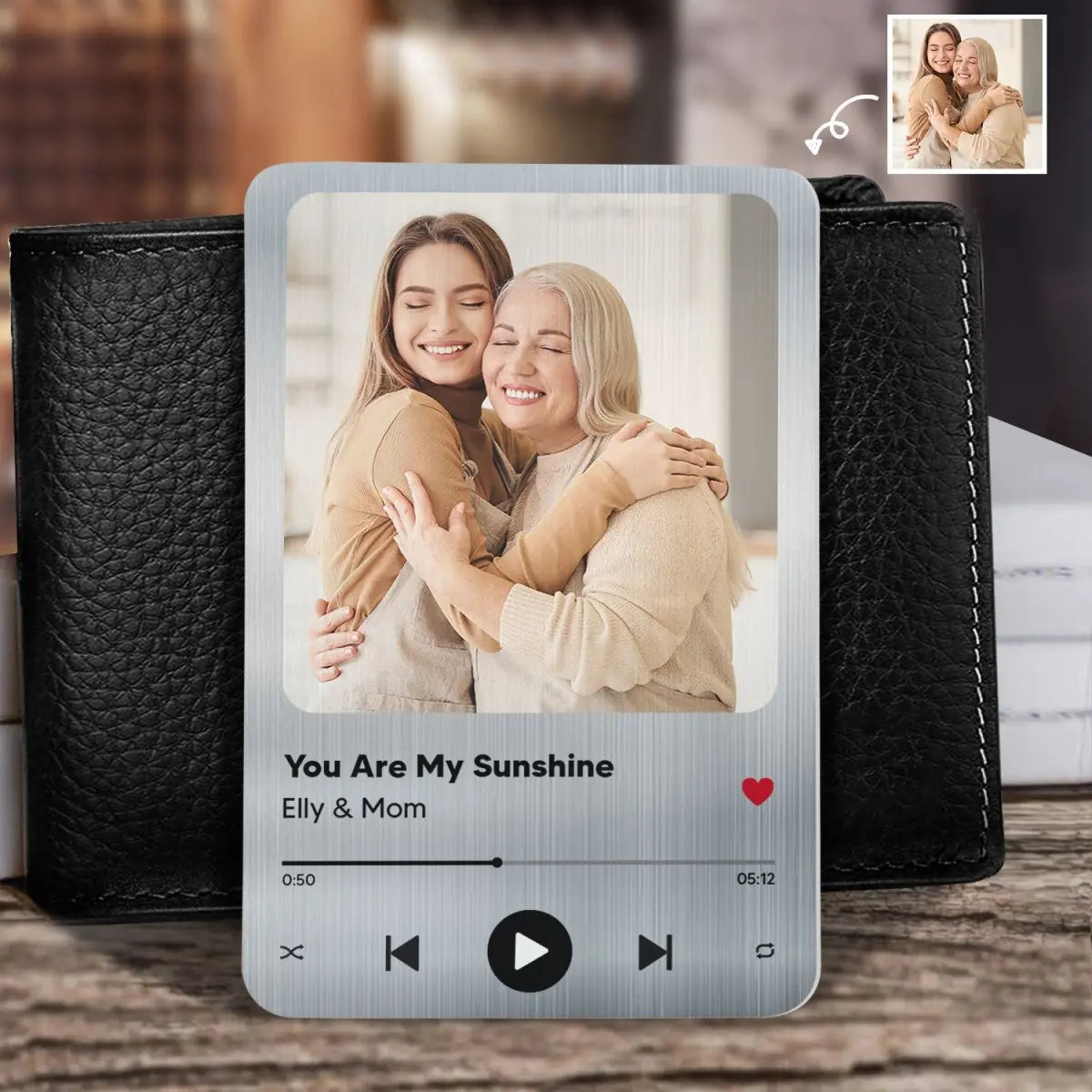 Family - Custom Photo Song - Personalized Photo Aluminum Wallet Card (HJ) Card The Next Custom Gift