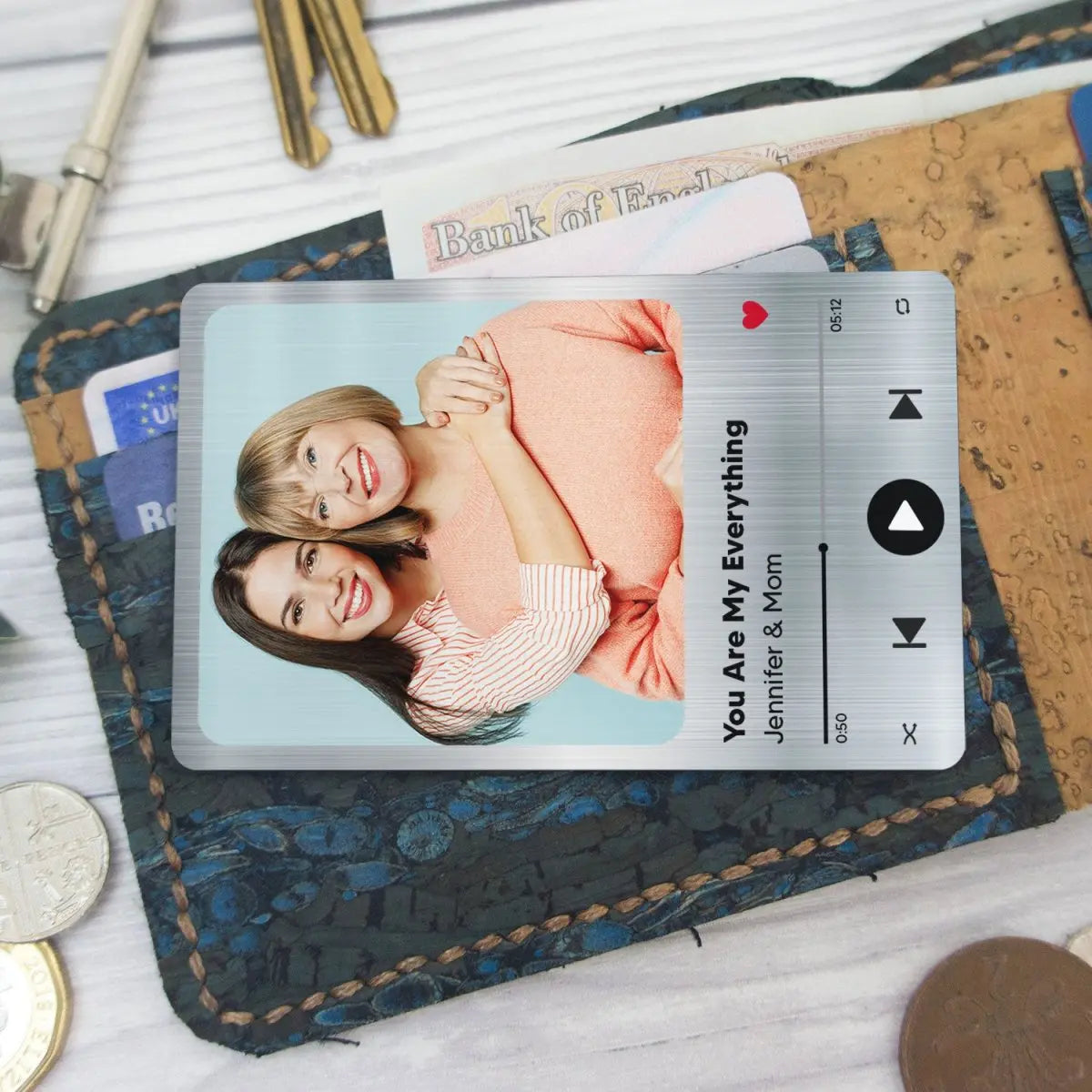 Family - Custom Photo Song - Personalized Photo Aluminum Wallet Card (HJ) Card The Next Custom Gift