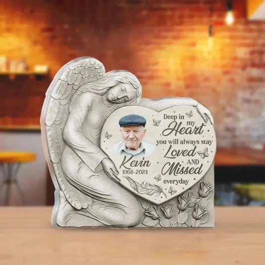 Family - Deep In My Heart You Will Always Stay Loved And Missed Everyday - Personalized Acrylic Plaque (LH) Acrylic Plaque The Next Custom Gift