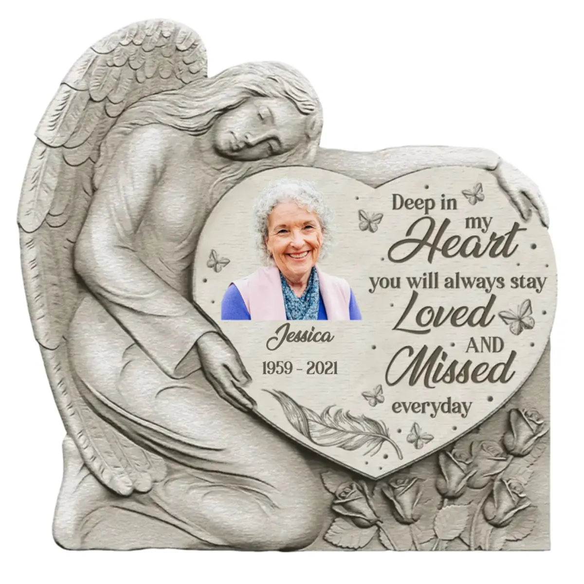 Family - Deep In My Heart You Will Always Stay Loved And Missed Everyday - Personalized Acrylic Plaque (LH) Acrylic Plaque The Next Custom Gift