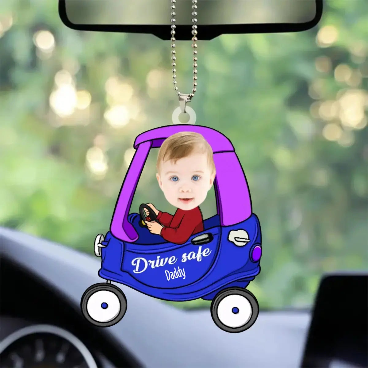 Family - Drive Safe - Personalized Car Photo Ornament (HL) ornament The Next Custom Gift