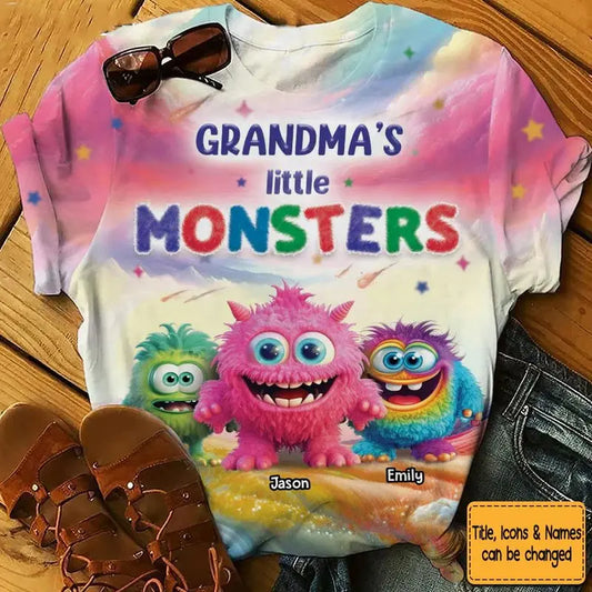 Family - Favorite Monsters Call Me Grandma All - Personalized T-Shirt (AB) Shirts & Tops The Next Custom Gift