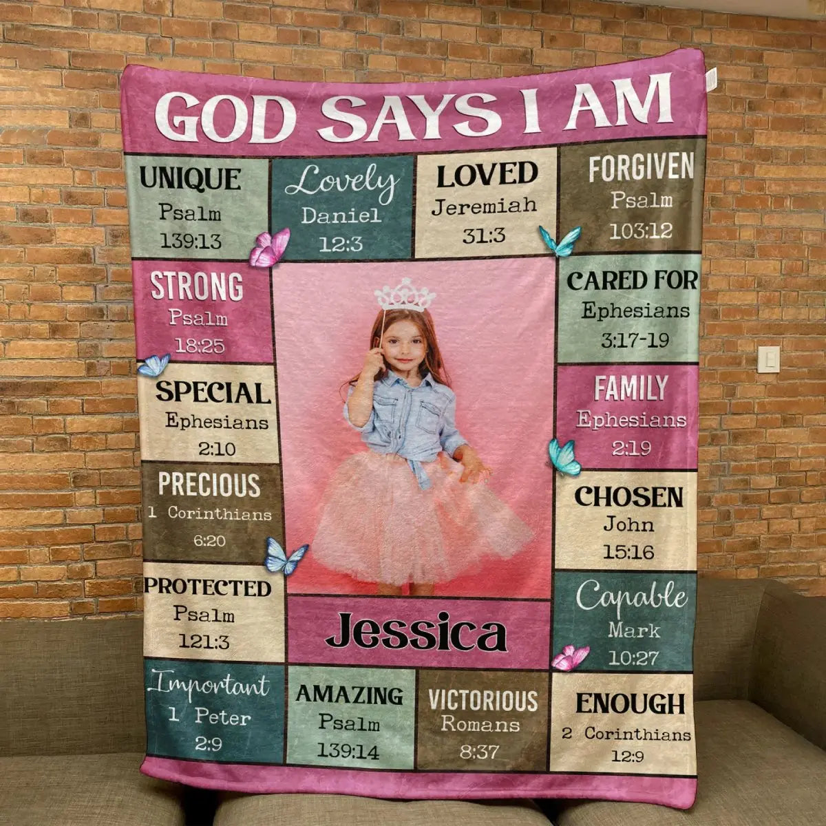 Family - God Says I Am - Personalized Photo Blanket (BU) - The Next Custom Gift  Blanket