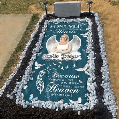 Family - Gone But Never Forgotten Grave Memorial - Personalized Photo Blanket Blanket The Next Custom Gift