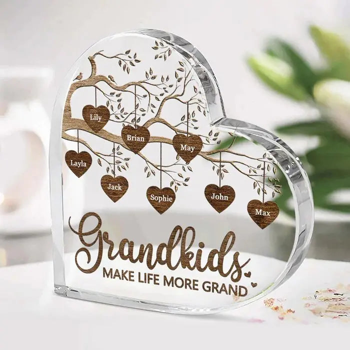 Family - Grandchildren The Greatest Blessing - Personalized Heart Shape Acrylic - Personalized Heart Shaped Acrylic (AQ) Acrylic Plaque The Next Custom Gift