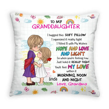 Family - Granddaughter Hug - Personalized Pillow (TL) Pillow The Next Custom Gift