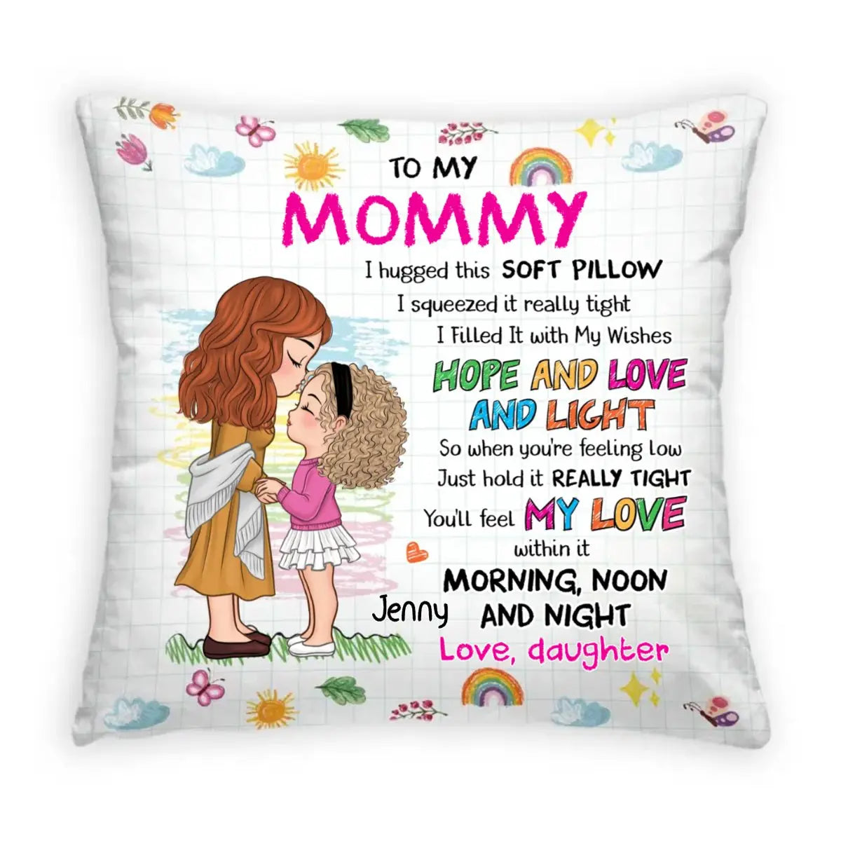 Family - Granddaughter Hug - Personalized Pillow (TL) Pillow The Next Custom Gift