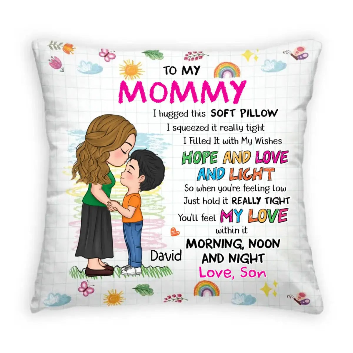 Family - Granddaughter Hug - Personalized Pillow (TL) Pillow The Next Custom Gift