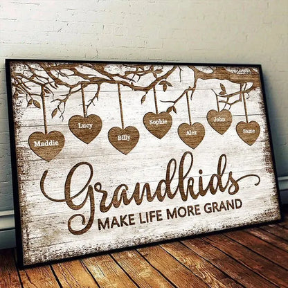 Family - Grandkids Make Life Grand - Personalized Poster (AB) Poster The Next Custom Gift