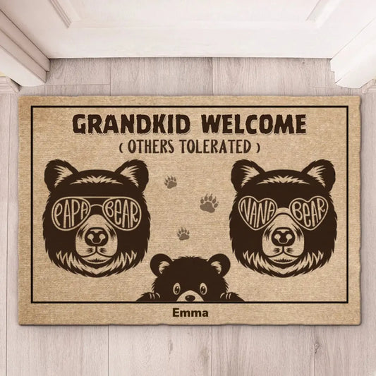 Family - Grandkids Welcome(Others Tolerated)- Personalized Doormat  The Next Custom Gift