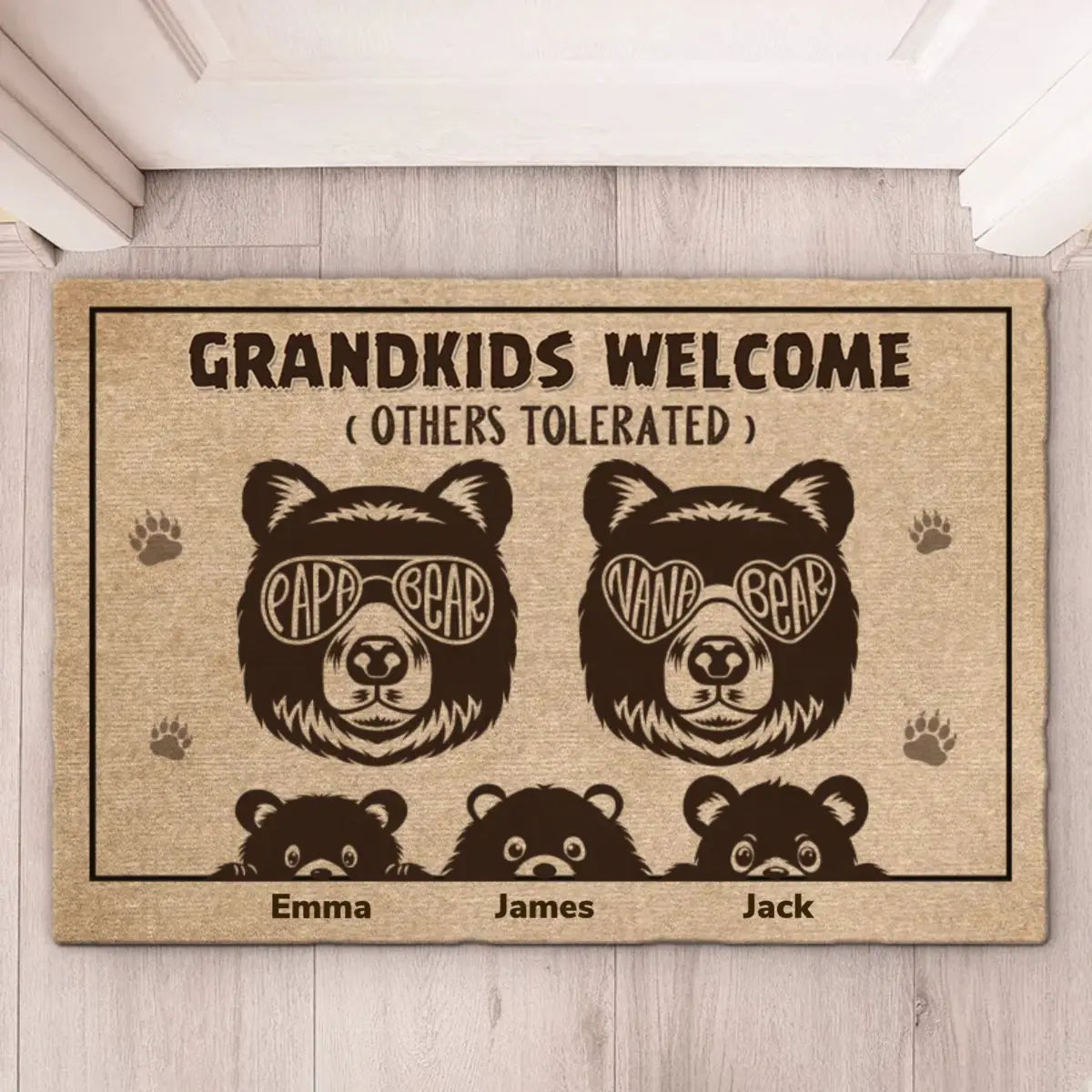 Family - Grandkids Welcome(Others Tolerated)- Personalized Doormat  The Next Custom Gift