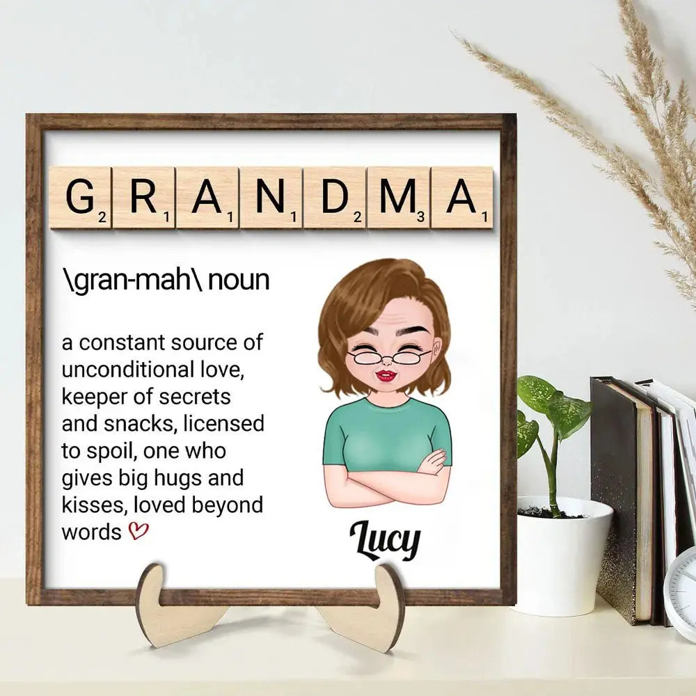 Family- Grandma Definition - Personalized 2-Layer Wooden Plaque Wooden Plaque The Next Custom Gift