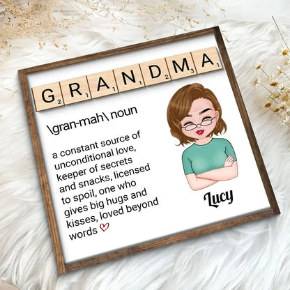 Family- Grandma Definition - Personalized 2-Layer Wooden Plaque Wooden Plaque The Next Custom Gift