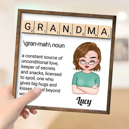 Family- Grandma Definition - Personalized 2-Layer Wooden Plaque Wooden Plaque The Next Custom Gift