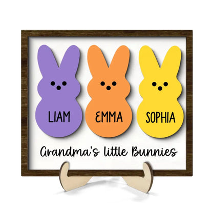 Family- Grandma Mom Little Bunnies - Personalized Wooden Plaque - The Next Custom Gift  Wooden Plaque