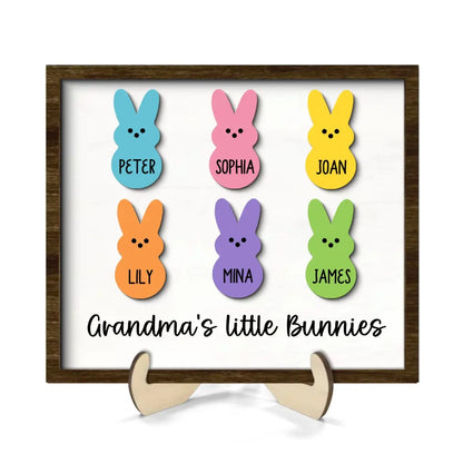 Family- Grandma Mom Little Bunnies - Personalized Wooden Plaque - The Next Custom Gift  Wooden Plaque