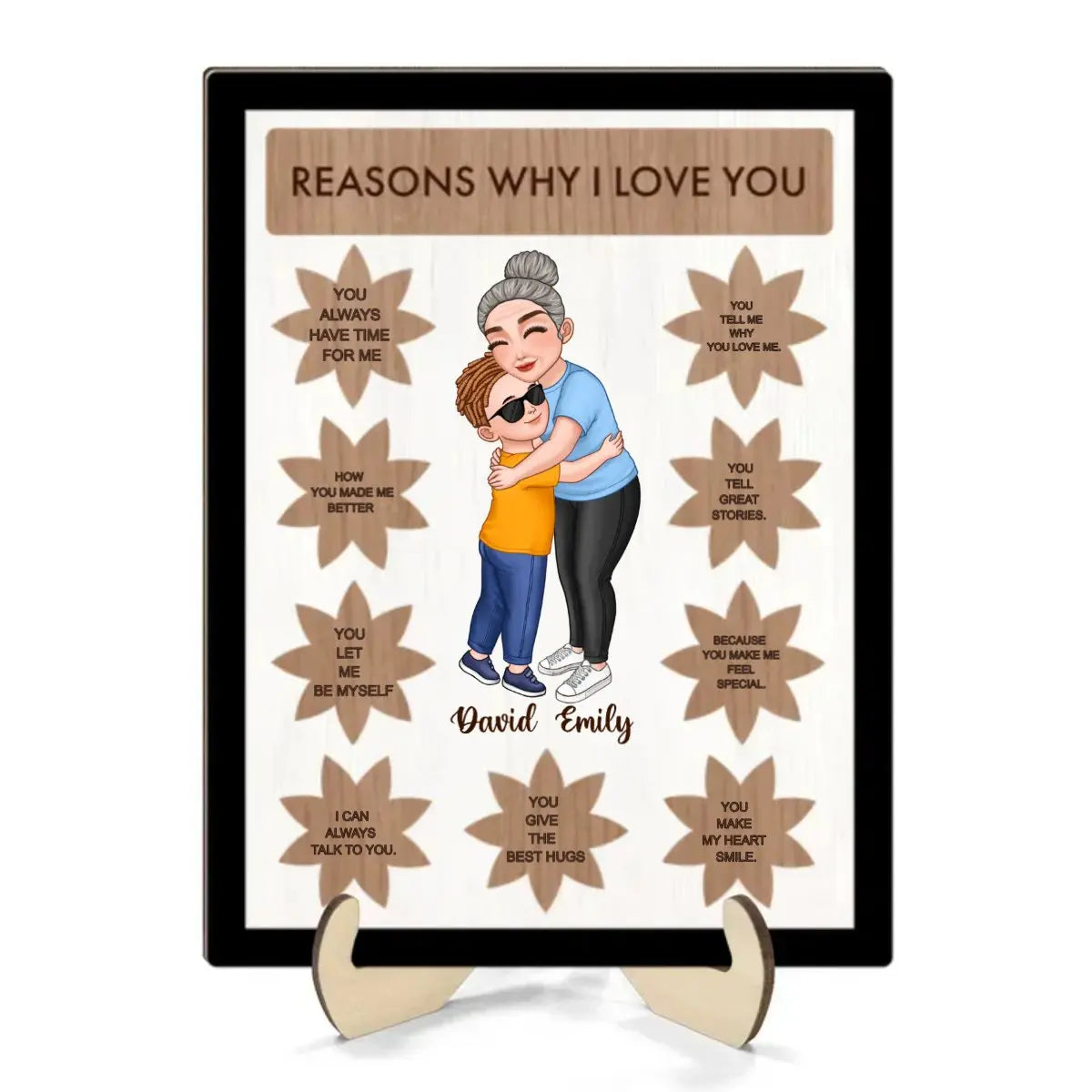 Family - Grandma Mom Reason Why I Love You Kid - Personalized 2-layer Wooden Plaque Wooden Plaque The Next Custom Gift