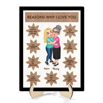 Family - Grandma Mom Reason Why I Love You Kid - Personalized 2-layer Wooden Plaque Wooden Plaque The Next Custom Gift