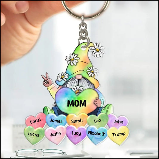 Family - Grandma Mom's Garden Butterflies - Personalized Acrylic Keychain (AB) Keychain The Next Custom Gift
