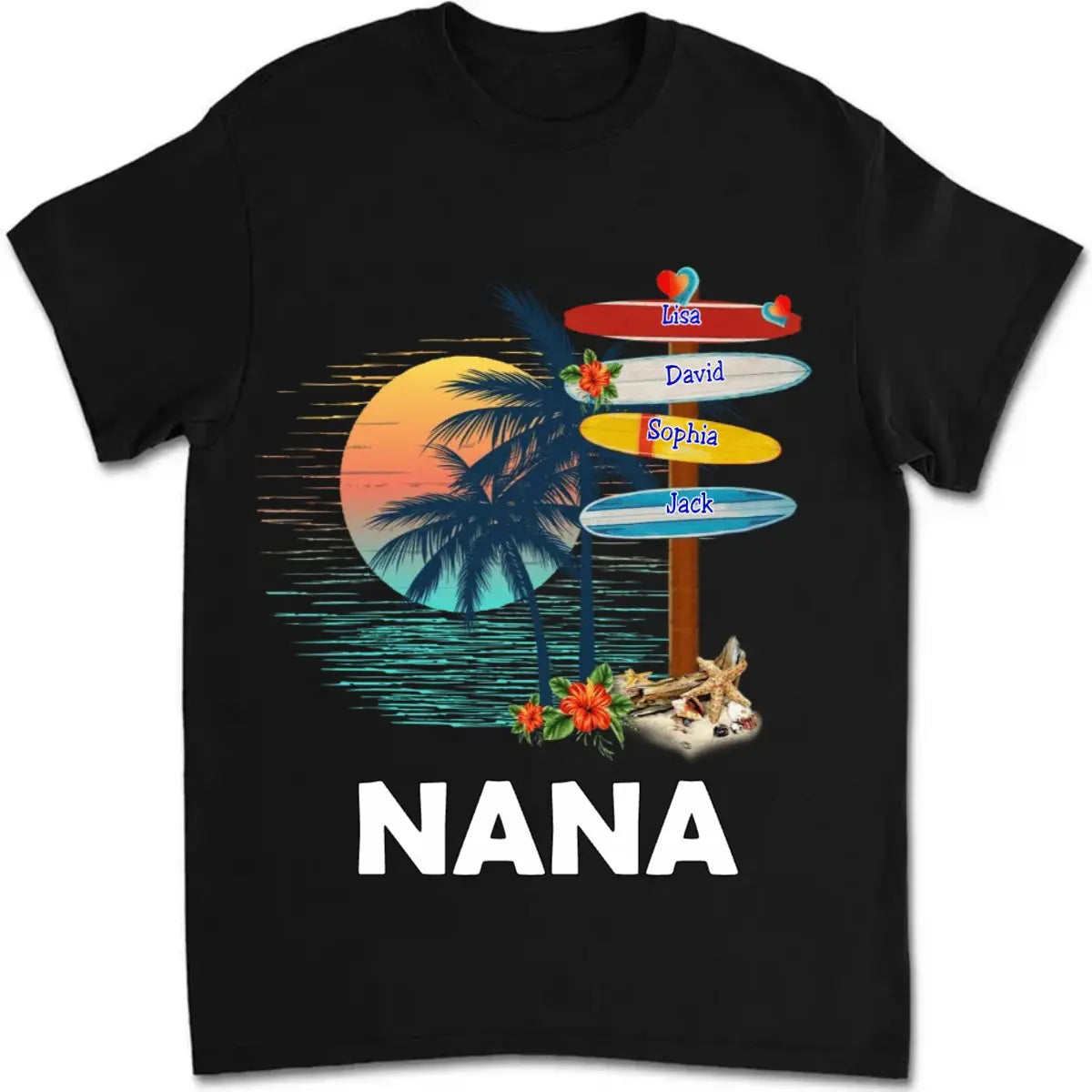 Family - Grandma Surfboards Summer Vacation - Personalized T-Shirt (TL)  The Next Custom Gift