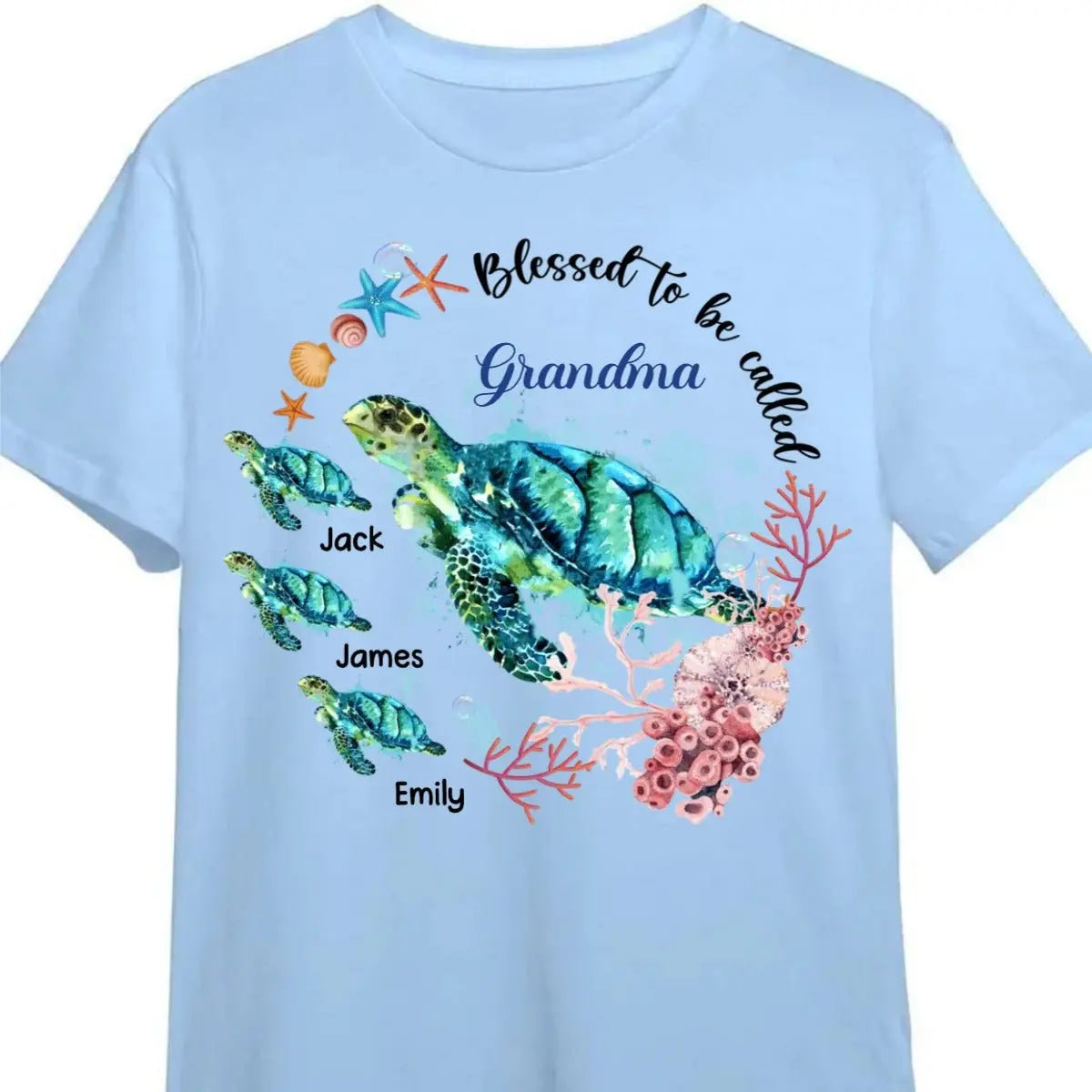 Family - Grandma Turtle - Personalized Unisex T-shirt, Hoodie, Sweatshirt Shirts & Tops The Next Custom Gift