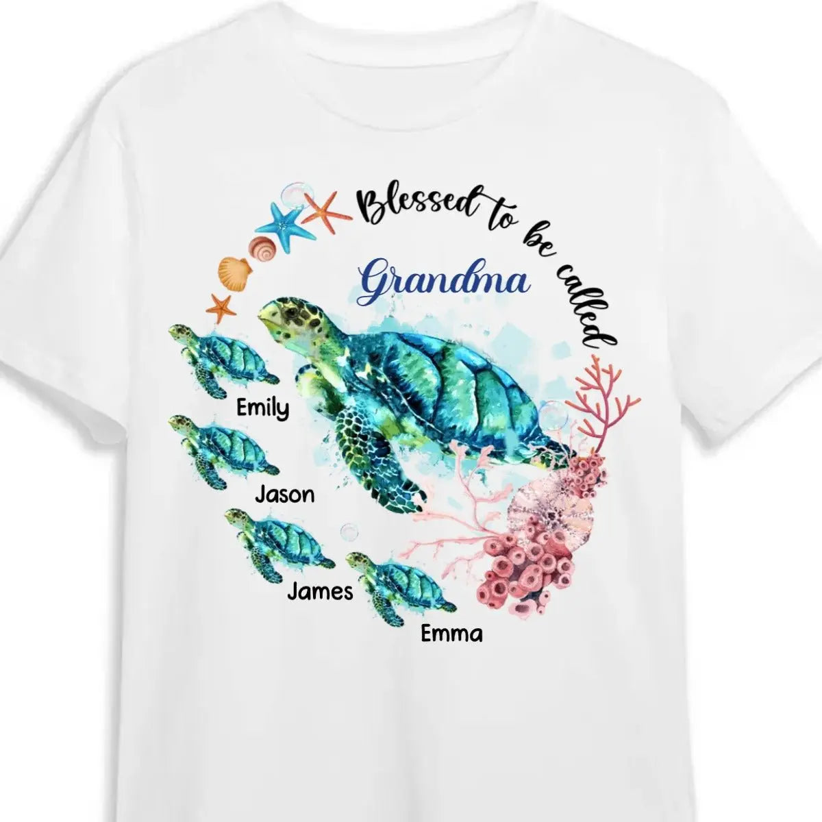 Family - Grandma Turtle - Personalized Unisex T-shirt, Hoodie, Sweatshirt Shirts & Tops The Next Custom Gift