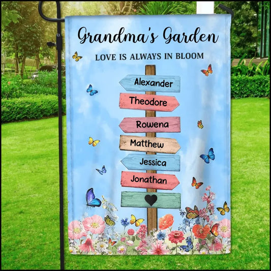 Family - Grandma's Garden Love Is Always In Bloom - Personalized Flag Flag The Next Custom Gift