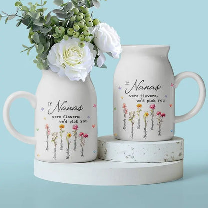 Family - Grandma's Love Brings Blossoms To Life - Personalized Flower Vase Ceramic Flower Vase The Next Custom Gift