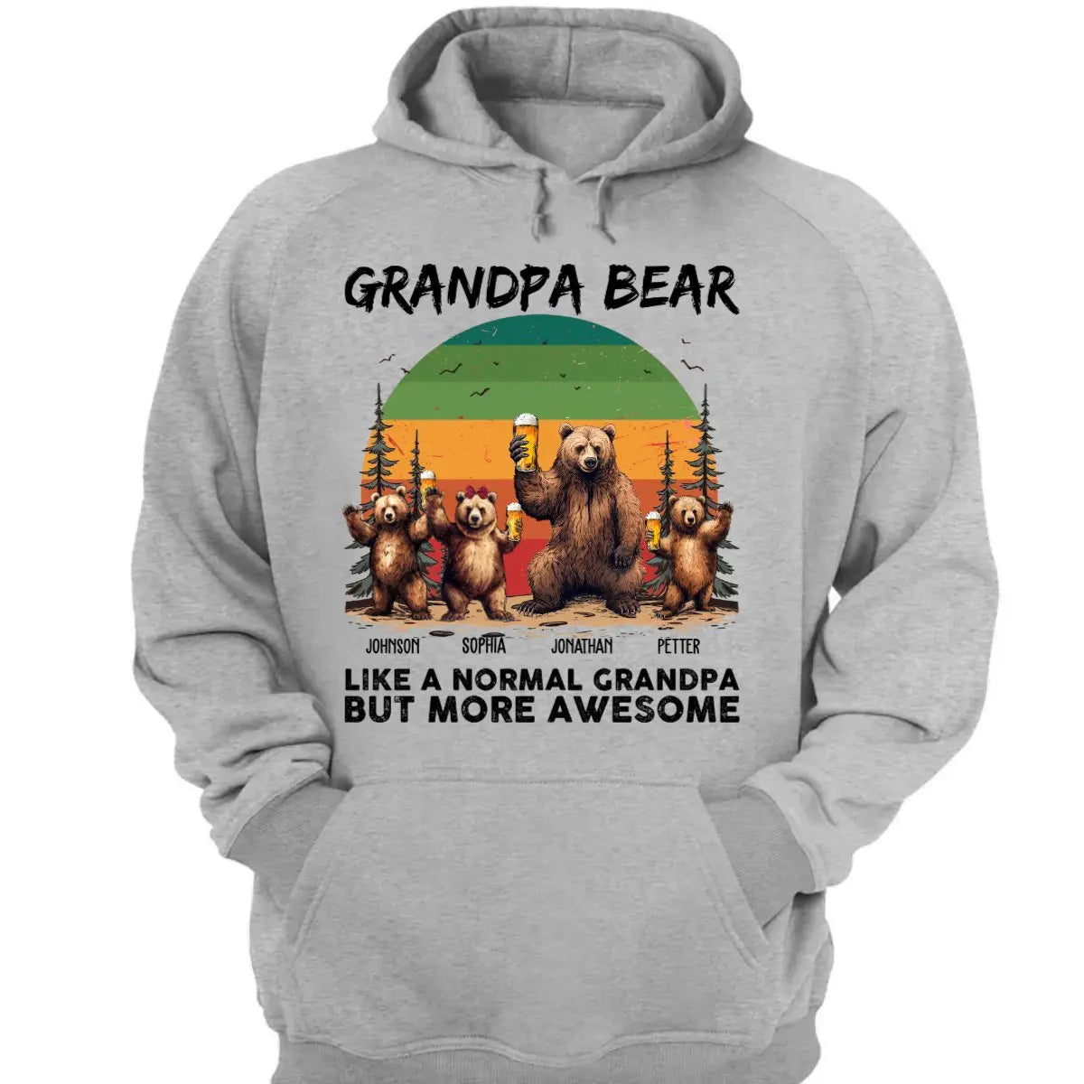 Family - Grandpa Bear Like A Normal Grandpa But More Awesome - Personalized Unisex T-shirt, Hoodie, Sweatshirt Shirts & Tops The Next Custom Gift