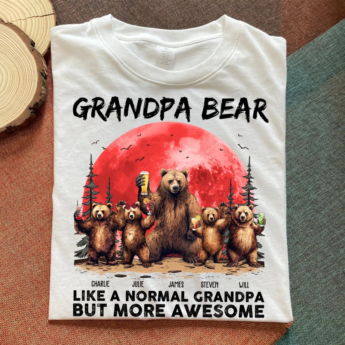 Family - Grandpa Bear Like A Normal Grandpa But More Awesome - Personalized Unisex T-shirt, Hoodie, Sweatshirt Shirts & Tops The Next Custom Gift