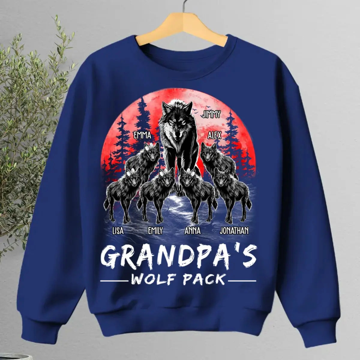 Family - Grandpa Wolf Pack - Personalized Unisex T-shirt, Hoodie, Sweatshirt Shirts & Tops The Next Custom Gift