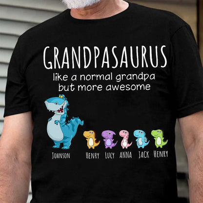 Family - Grandpasaurus And Kids - Personalized Unisex T-Shirt (HJ) T-shirt The Next Custom Gift