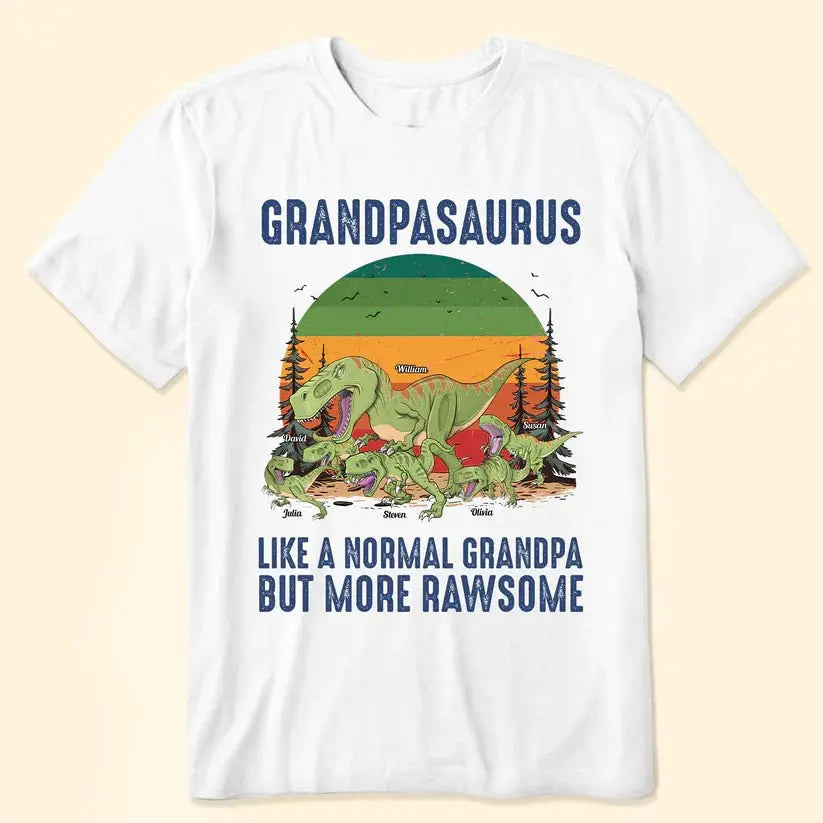 Family - Grandpasaurus Like A Normal Grandpa - Personalized Photo Shirt T-shirt The Next Custom Gift