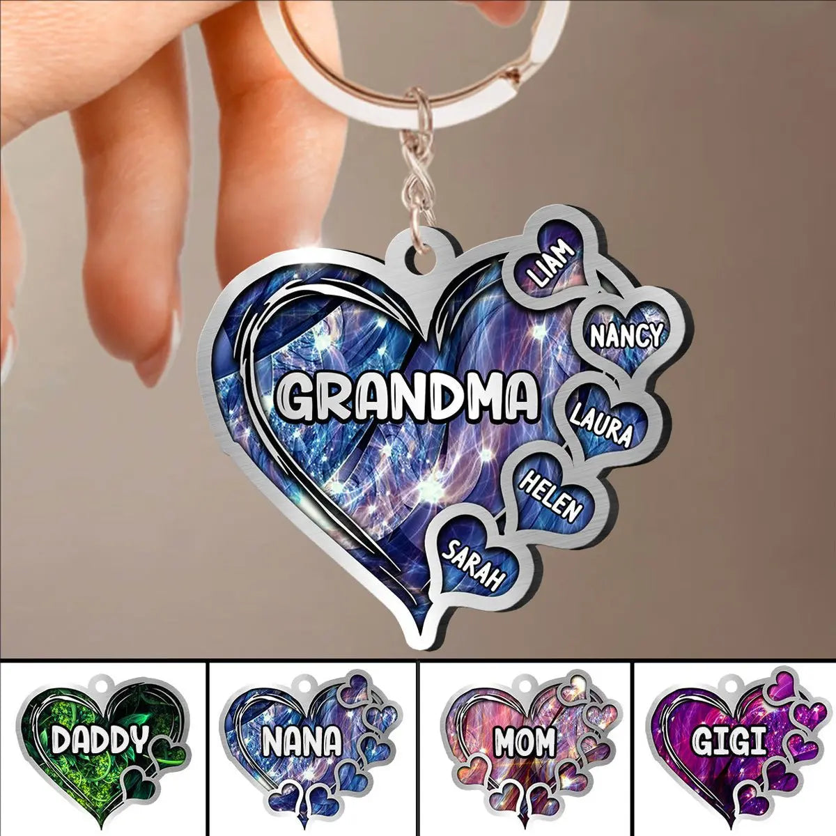 Family - Heart Kids - Personalized Acrylic Keychain Keychain The Next Custom Gift