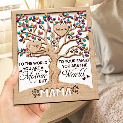 Family - Heart Tree Mom Thank You For Helping Us Grow - Personalized Wooden Plaque Wooden Plaque The Next Custom Gift