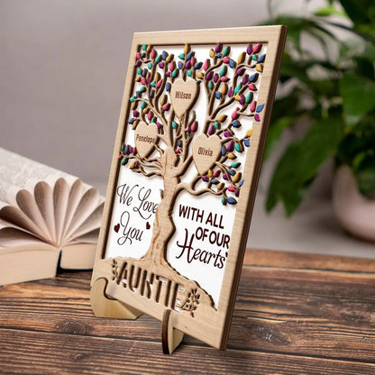 Family - Heart Tree Mom Thank You For Helping Us Grow - Personalized Wooden Plaque Wooden Plaque The Next Custom Gift