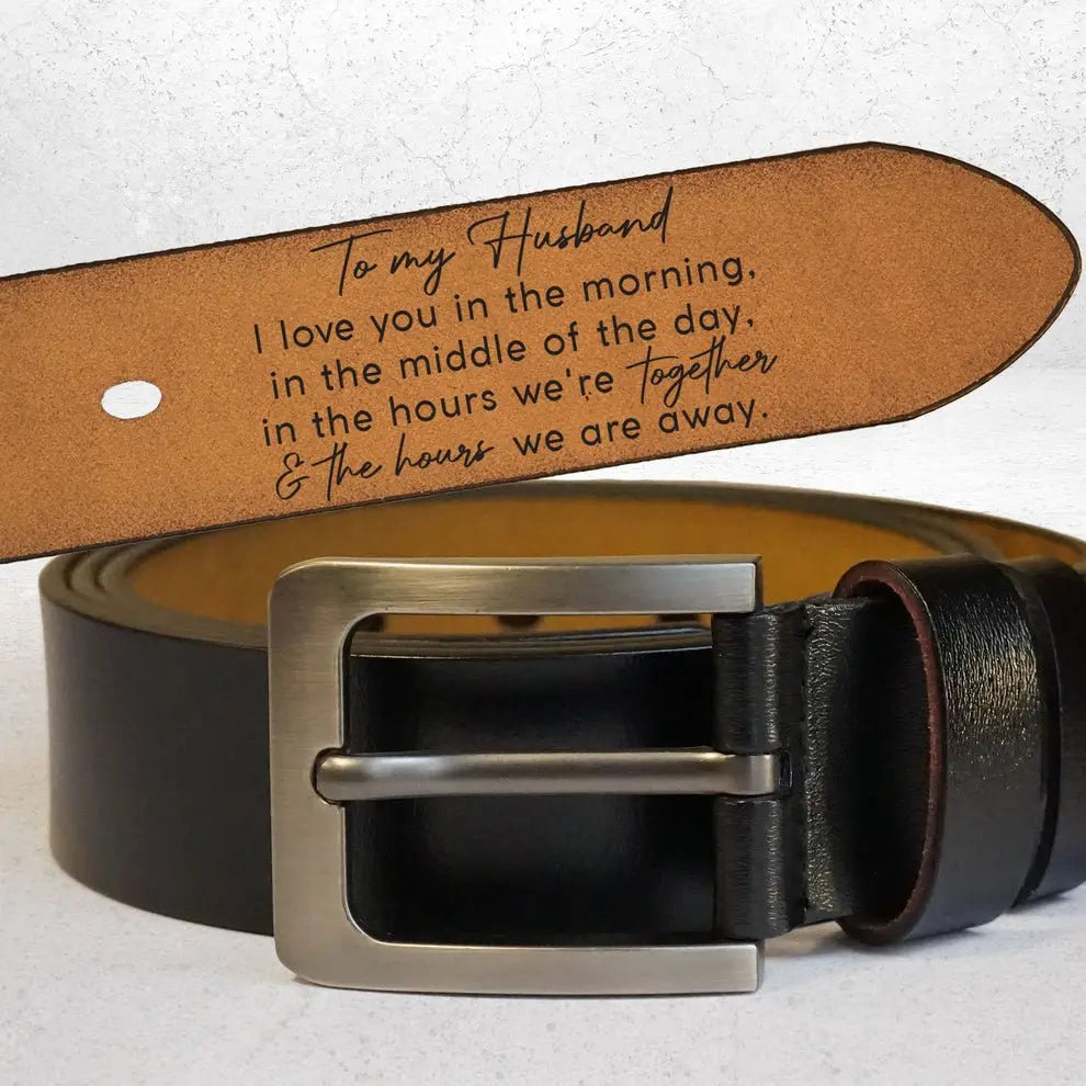 Family - I Love You Every Day - Personalized Engraved Leather Belt (HJ) Leather Belt The Next Custom Gift